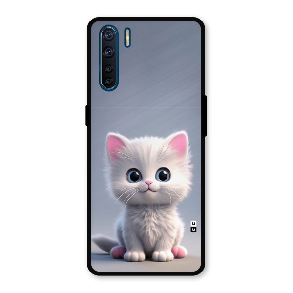 Cute Kitten Sitting Metal Back Case for Oppo F15