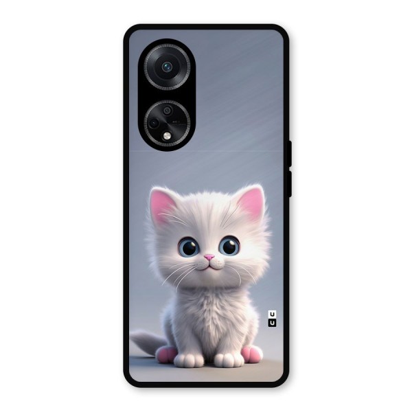 Cute Kitten Sitting Metal Back Case for Oppo F23