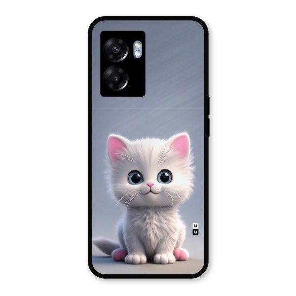 Cute Kitten Sitting Metal Back Case for Oppo K10 (5G)