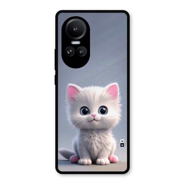 Cute Kitten Sitting Metal Back Case for Oppo Reno10