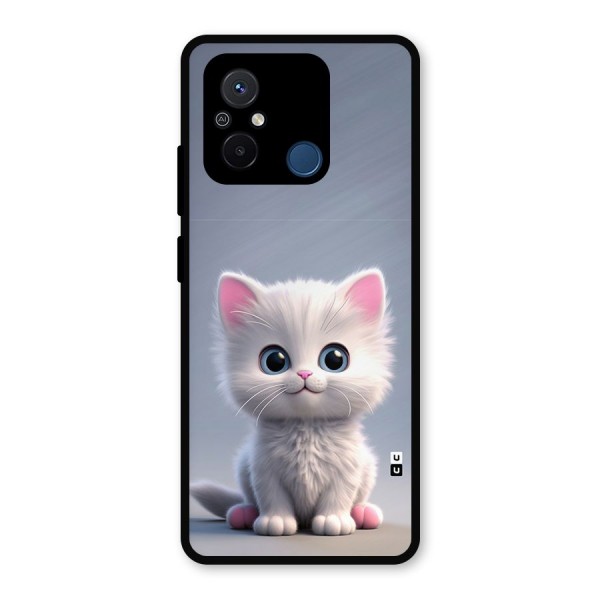 Cute Kitten Sitting Metal Back Case for Poco C55