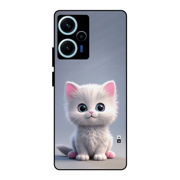 Cute Kitten Sitting Metal Back Case for Poco F5