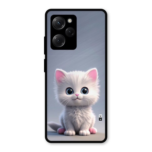 Cute Kitten Sitting Metal Back Case for Poco X5 Pro