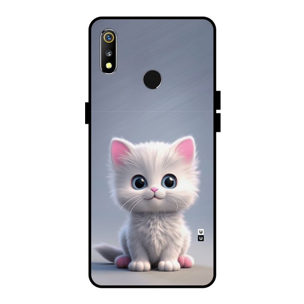 Cute Kitten Sitting Metal Back Case for Realme 3