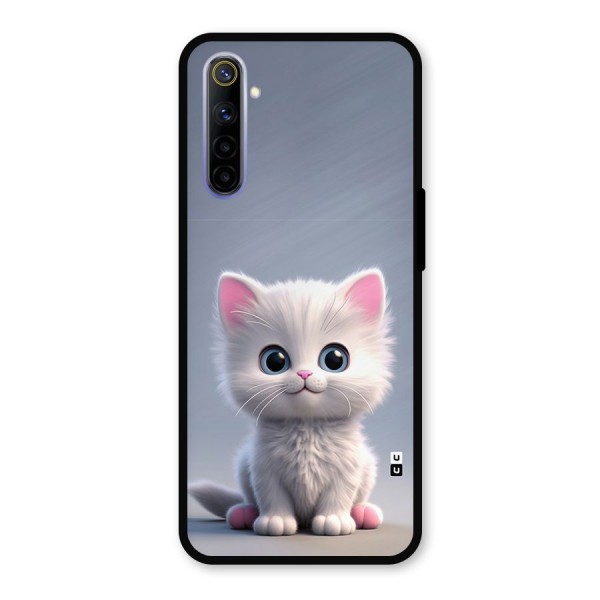 Cute Kitten Sitting Metal Back Case for Realme 6