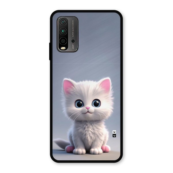 Cute Kitten Sitting Metal Back Case for Redmi 9 Power