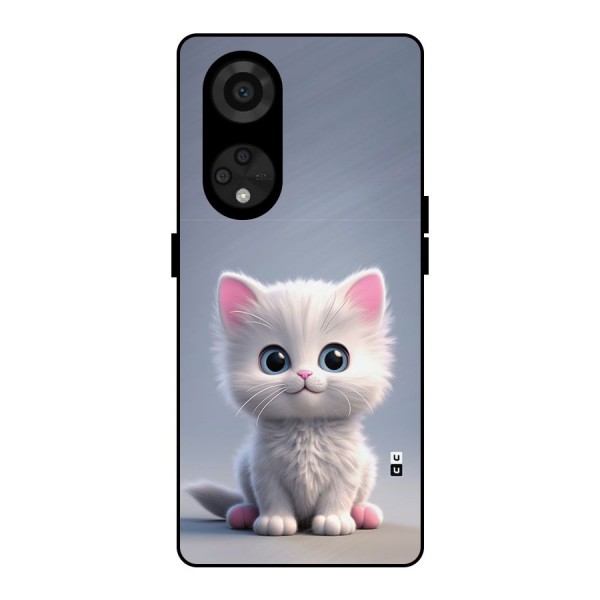 Cute Kitten Sitting Metal Back Case for Reno8 T 5G