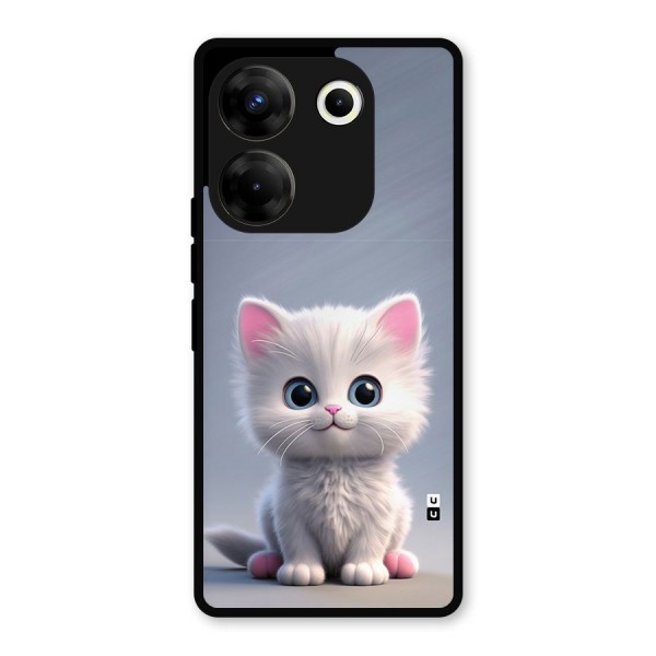 Cute Kitten Sitting Metal Back Case for Tecno Camon 20