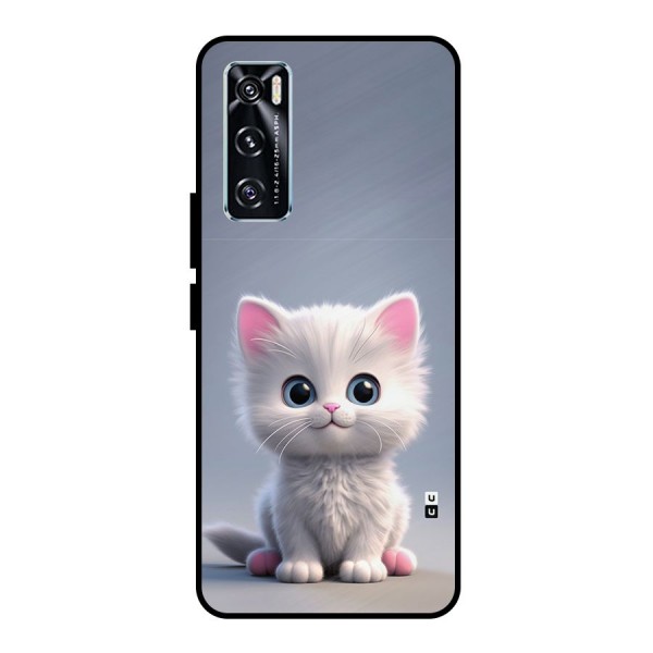 Cute Kitten Sitting Metal Back Case for Vivo V20 SE