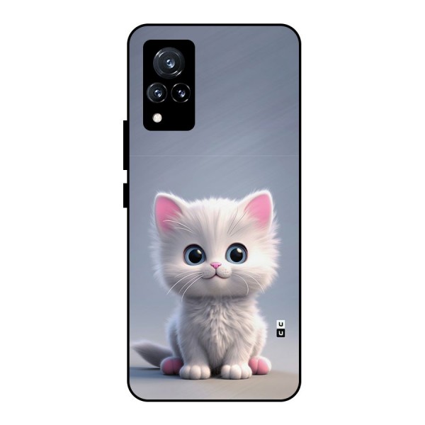 Cute Kitten Sitting Metal Back Case for Vivo V21 5G