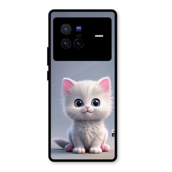 Cute Kitten Sitting Metal Back Case for Vivo X80