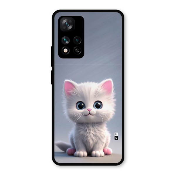 Cute Kitten Sitting Metal Back Case for Xiaomi 11i 5G