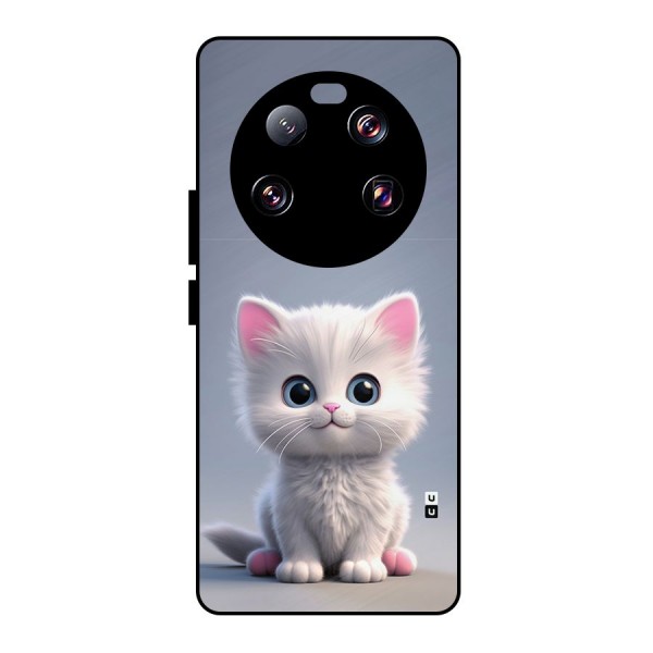 Cute Kitten Sitting Metal Back Case for Xiaomi 13 Ultra