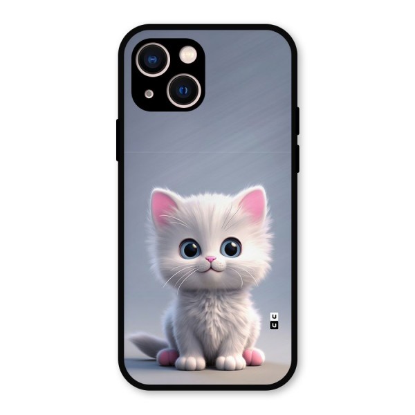 Cute Kitten Sitting Metal Back Case for iPhone 13