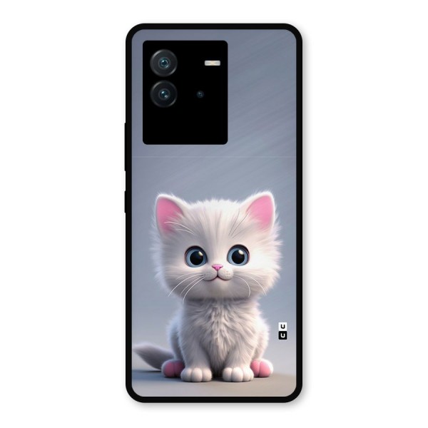 Cute Kitten Sitting Metal Back Case for iQOO Neo 6 5G