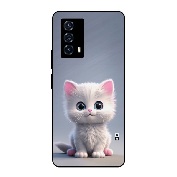 Cute Kitten Sitting Metal Back Case for iQOO Z5