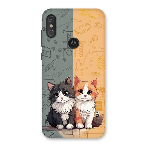 Cute Lovely Cats Back Case for Motorola One Power