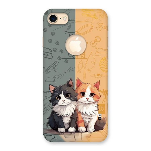 Cute Lovely Cats Back Case for iPhone 8 Logo Cut