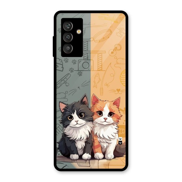 Cute Lovely Cats Glass Back Case for Galaxy M13