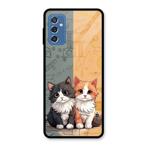 Cute Lovely Cats Glass Back Case for Galaxy M52 5G