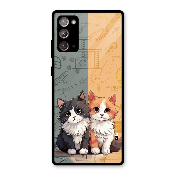 Cute Lovely Cats Glass Back Case for Galaxy Note 20