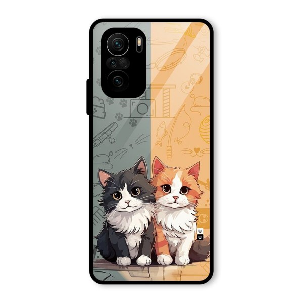 Cute Lovely Cats Glass Back Case for Mi 11x