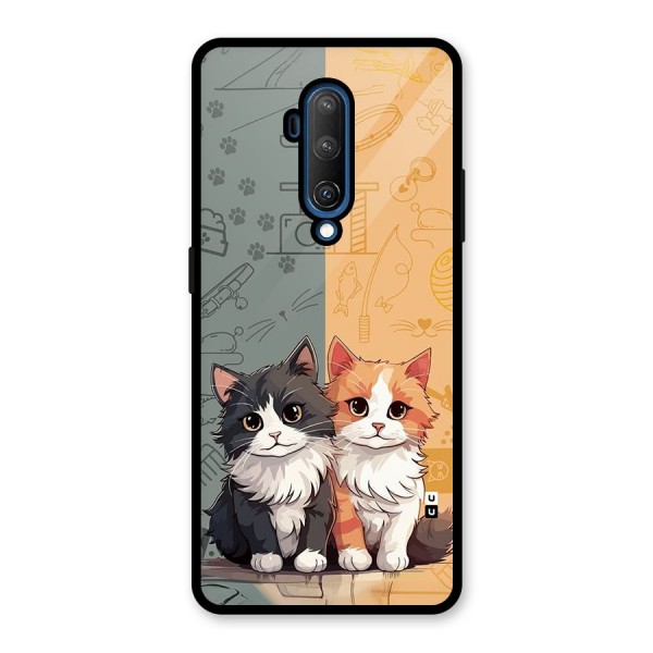 Cute Lovely Cats Glass Back Case for OnePlus 7T Pro