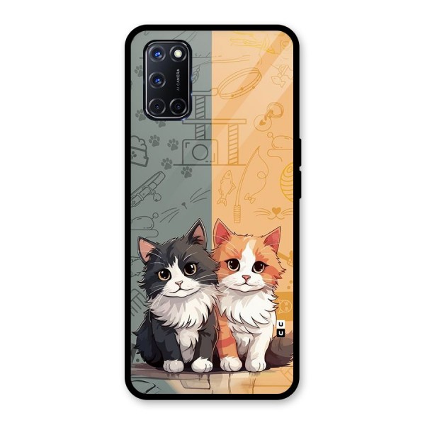 Cute Lovely Cats Glass Back Case for Oppo A52