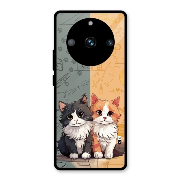 Cute Lovely Cats Glass Back Case for Realme 11 Pro