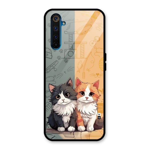 Cute Lovely Cats Glass Back Case for Realme 6 Pro