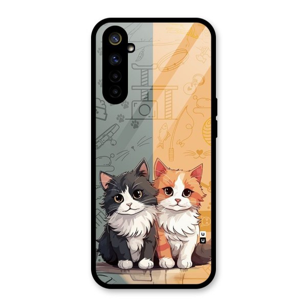 Cute Lovely Cats Glass Back Case for Realme 6i