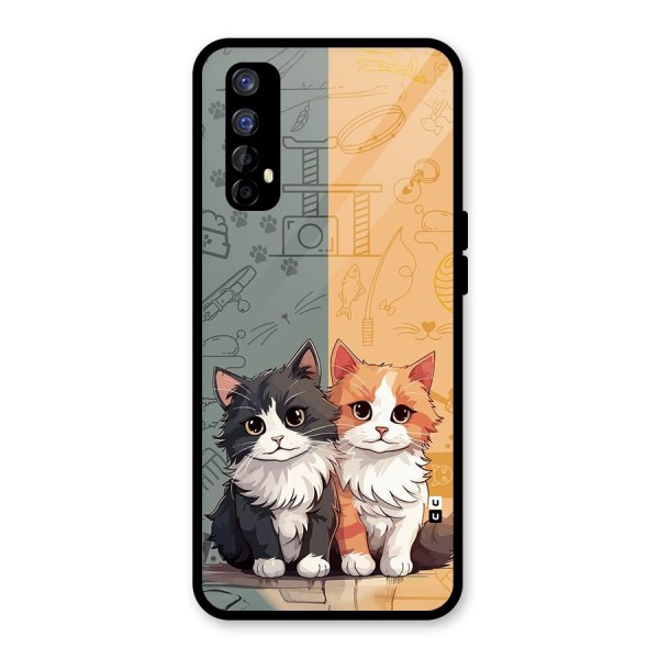 Cute Lovely Cats Glass Back Case for Realme 7