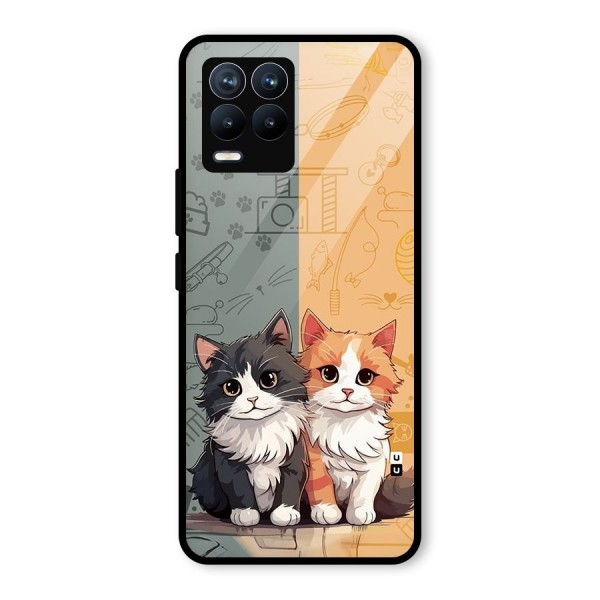 Cute Lovely Cats Glass Back Case for Realme 8