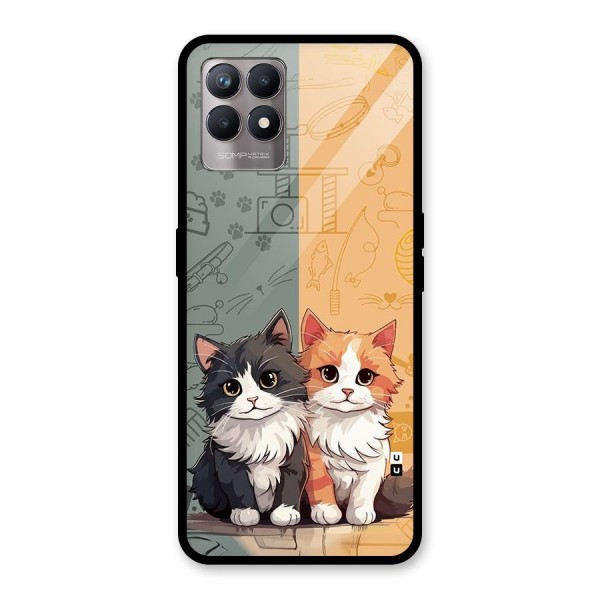 Cute Lovely Cats Glass Back Case for Realme 8i