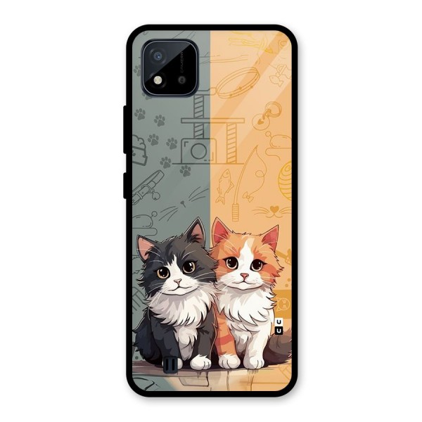 Cute Lovely Cats Glass Back Case for Realme C11 2021