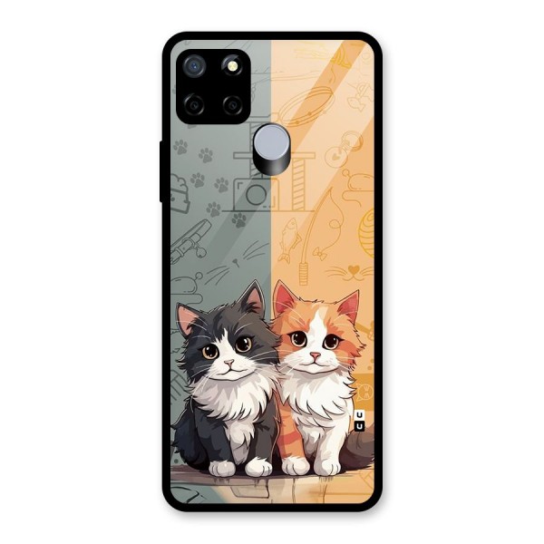 Cute Lovely Cats Glass Back Case for Realme C12