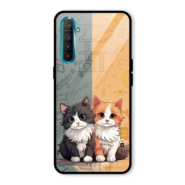 Cute Lovely Cats Glass Back Case for Realme X2