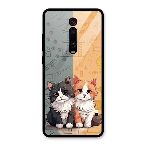 Cute Lovely Cats Glass Back Case for Redmi K20 Pro