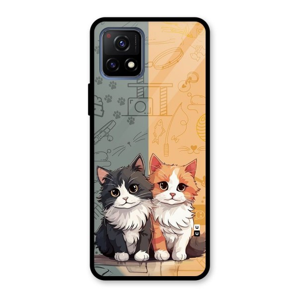 Cute Lovely Cats Glass Back Case for Vivo Y72 5G