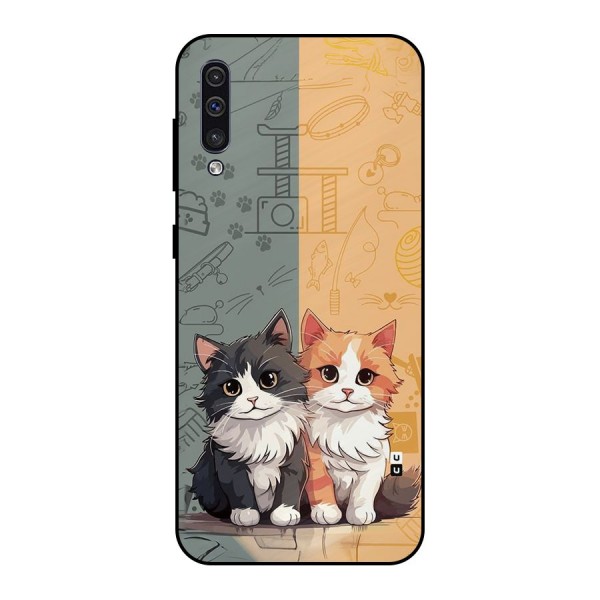 Cute Lovely Cats Metal Back Case for Galaxy A50s