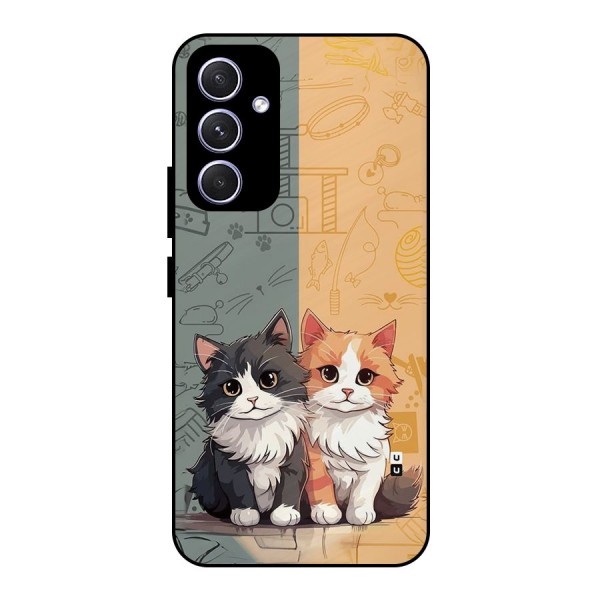 Cute Lovely Cats Metal Back Case for Galaxy A54