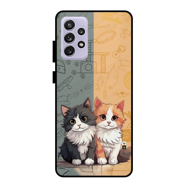 Cute Lovely Cats Metal Back Case for Galaxy A72