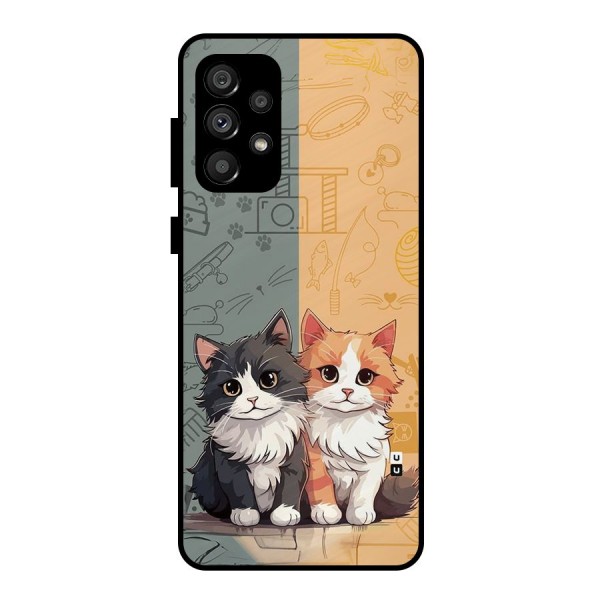 Cute Lovely Cats Metal Back Case for Galaxy A73 5G