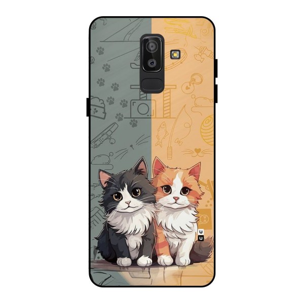 Cute Lovely Cats Metal Back Case for Galaxy J8