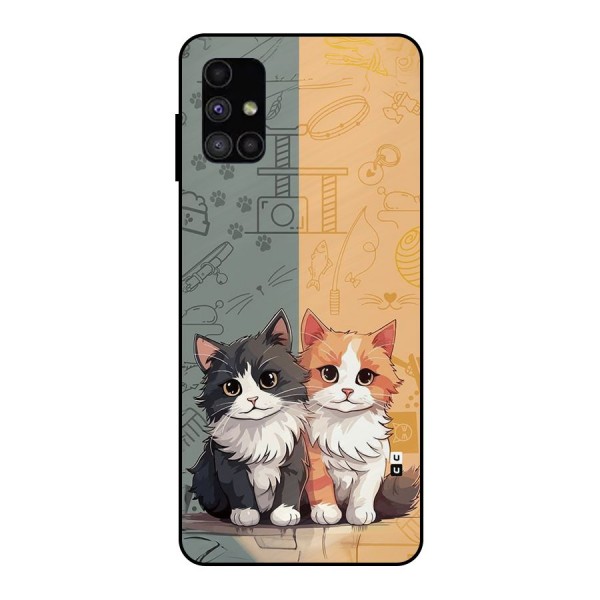 Cute Lovely Cats Metal Back Case for Galaxy M51