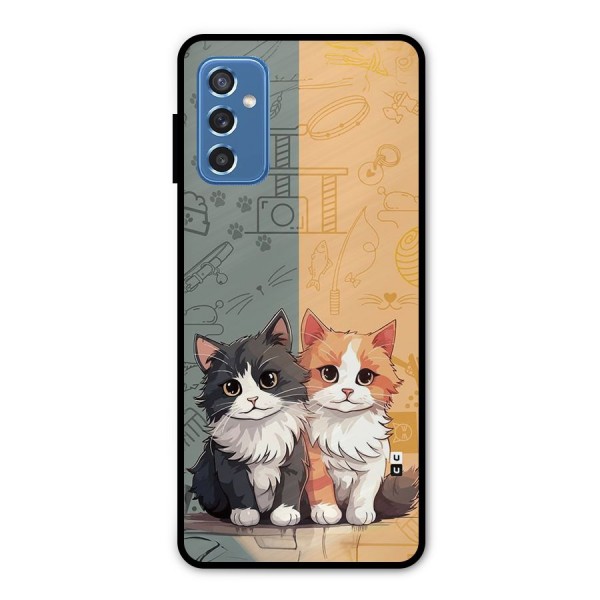 Cute Lovely Cats Metal Back Case for Galaxy M52 5G