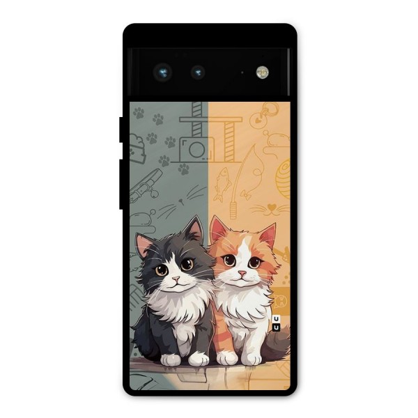 Cute Lovely Cats Metal Back Case for Google Pixel 6