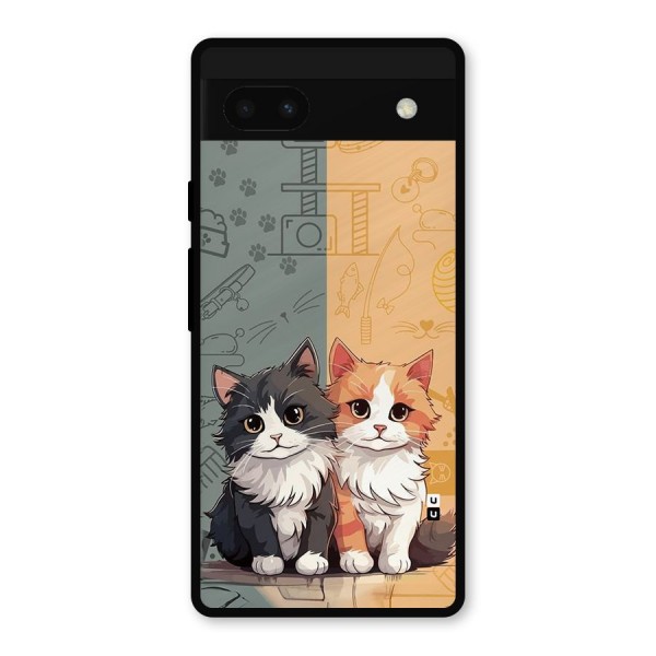 Cute Lovely Cats Metal Back Case for Google Pixel 6a