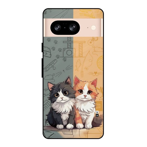 Cute Lovely Cats Metal Back Case for Google Pixel 8