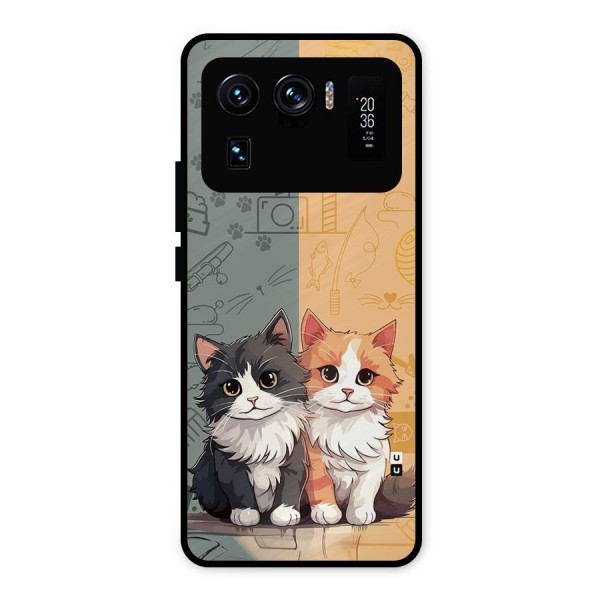 Cute Lovely Cats Metal Back Case for Mi 11 Ultra